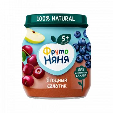 Пюре Фруто няня в стекле ягодный салатик 100г с 5 месяцев