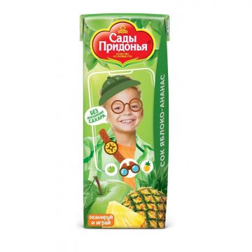 Сок Сады придонья яблоко, ананас 200мл с 6 месяцев