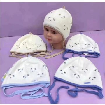 Шапка  Grans Вязаный  Мордочка медвежонка Мал,  Завязки 40-42см KU619