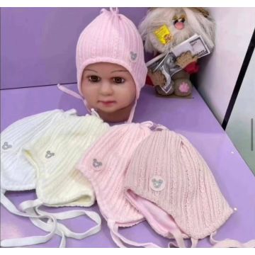 Шапка  Grans Вязаный  Микки маус Дев,  Завязки 38-40 см (0-1 мес) KU578