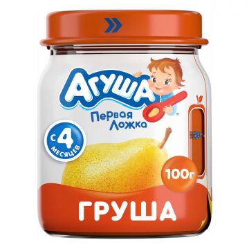 Пюре Агуша в стекле груша 100г с 4 месяцев