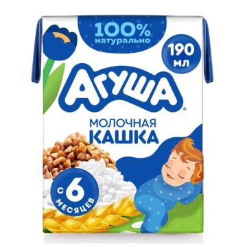 Молочная каша Агуша Засыпай-ка злаковая 190мл с 6 месяцев