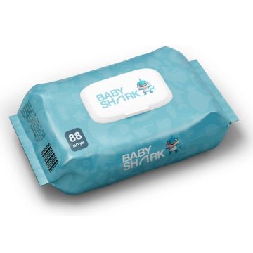 Детские влажные салфетки Baby shark 88 шт