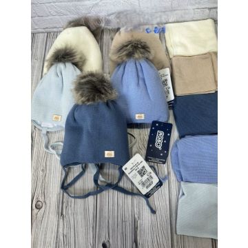 Шапка с шарфом AGBO Вязаный   , Зима Бубон  K-28 (anastazy)