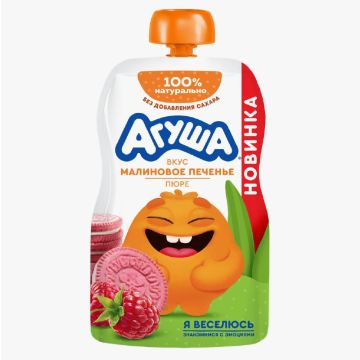 Пюре Агуша Дой-пак Малиновое печенье 80 гр с 8 месяцев