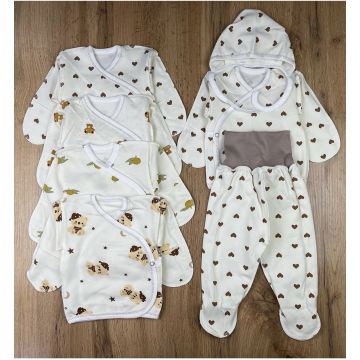 Распашонка Микс Винни Футер/начес Молочный 56см (0-1мес)   Уни Кнопка спереди WINP980