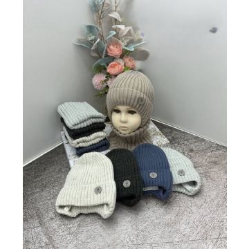 Комплект шапка и снуд  Вязаный   Мал, Зима  1-2г (40-48cm) 26006