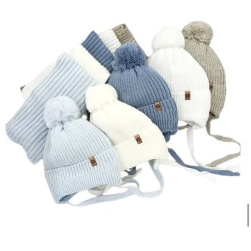 Шапка с шарфом Grans Вязаный Айвори Однотонный Мал, Зима   A1470-ST