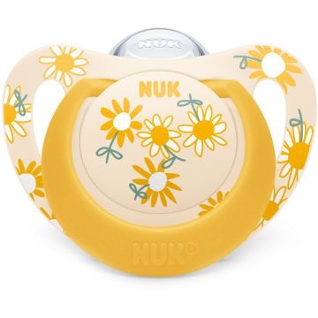 Пустышка Nuk Star желтый силикон 18-36м