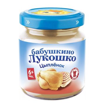 Пюре Бабушкино Лукошко в стекле цыпленок 100г с 6 месяцев